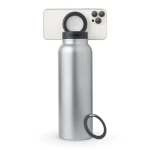 Ringo Insulated Water Bottle for iPhone w/Magnetic Phone Mount - Stainless Steel Water Bottle w/Tripod Phone Holder - Hot 12H, Cold 24H, 360° Rotate (Stainless Steel)32 oz - Ringo