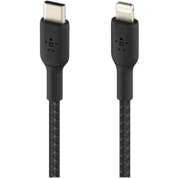 Belkin BoostCharge USB-C to Lightning Braided Cable, 18W Fast Charging, MFi Certified, 1m, Black, Compatible with iPhone