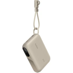 Belkin 10,000mAh Power Bank, 20W Fast Charging, Digital Display, Dual USB-C, Pass-Through Charging, Sand, Travel-Friendly