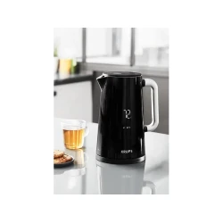 غلاية كروبس Smart'n Light BW8018، سعة 1.7 لتر، تحكم بدرجة الحرارة، شاشة رقمية، 5 درجات حرارة، مزدوجة الجدار، أسود