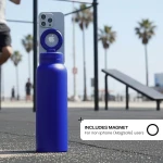 RINGO Pro Insulated Water Bottle 24 oz, Stainless Steel, 360° Magnetic Phone Mount, MagSafe Compatible, Leak-Proof Straw Lid, Blue - Ringo