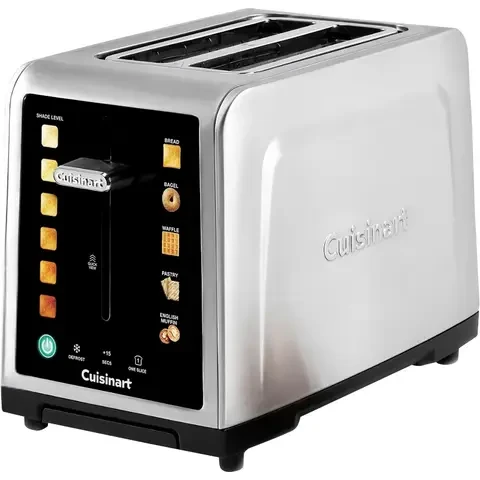 Cuisinart RBT2200E Toaster, 2-Slice, 2-Slot, Stainless Steel, Electronic Browning Control, Defrost Function, Removable Crumb Tray