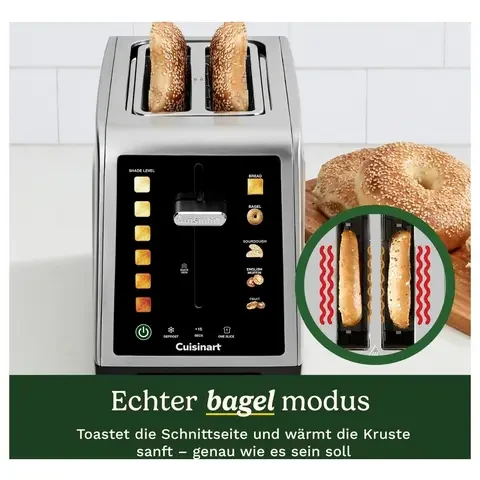 Cuisinart RBT2200E Toaster, 2-Slice, 2-Slot, Stainless Steel, Electronic Browning Control, Defrost Function, Removable Crumb Tray - Cuisinart - Image 3