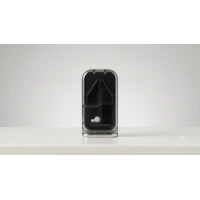 قطاعة حبوب إيزي دوز مع واقي أمان وعلبة توزيع، قاطع أقراص دقيق بشفرة ستانلس ستيل، لتقسيم الحبوب والفيتامينات والأقراص، محمولة للسفر، لون أسود