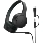 Belkin SoundForm Mini Kids Wired Headphones with Mic, 85dB Volume Limit, USB-C to 3.5mm Dongle, Comfortable Design, Stickers & 2-Year Coverage - Belkin