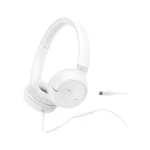 JBL Tune 530C Wired USB-C On-Ear Headphones, White, JBL Pure Bass Sound, Hi-Res Audio, 3-Button Remote with Microphone, EQ Presets, Foldable Design - JBL