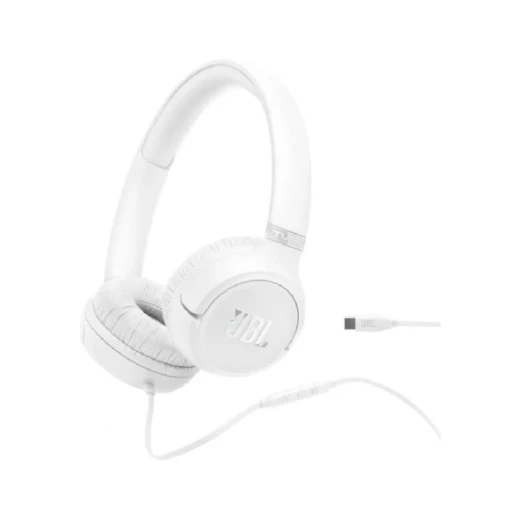 JBL Tune 530C Wired USB-C On-Ear Headphones, White, JBL Pure Bass Sound, Hi-Res Audio, 3-Button Remote with Microphone, EQ Presets, Foldable Design JBL Tune 530C Wired USB-C On-Ear Headphones, White, JBL Pure Bass Sound, Hi-Res Audio, 3-Button Remote with Microphone, EQ Presets, Foldable Design