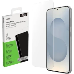 واقي شاشة بيلكن ScreenForce Titan SmartShield لهاتف سامسونج جالكسي S26، زجاج مضاد للانعكاس ومقاوم للخدوش والصدمات، صلابة 9H، مضاد للبصمات، حماية حتى 2 متر