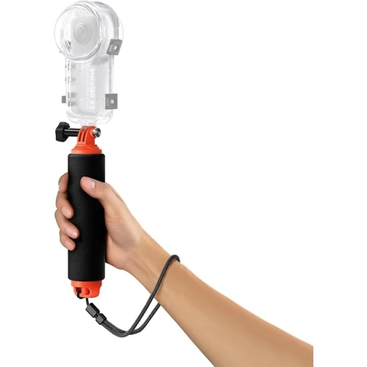 مقبض يد عائم من إنستا 360 للكاميرات الرياضية، تصميم مقاوم للانزلاق مع قاعدة تثبيت 1/4 بوصة، متوافق مع كاميرات Ace وAce Pro وAce Pro 2 وGO 3 وGO 3S وGO Ultra وX2 وX3 وX4 وX5، أسود وبرتقالي - انستا 360 - Image 4