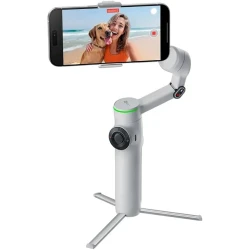 إنستا 360 Flow 2 Pro مثبت هاتف ذكي ثلاثي المحاور مع متتبع AI، تصميم قابل للطي، عصا سيلفي وحامل ثلاثي مدمجان، تتبع الأشخاص والحيوانات، تحكم عن بُعد، بطارية 10 ساعات، رمادي