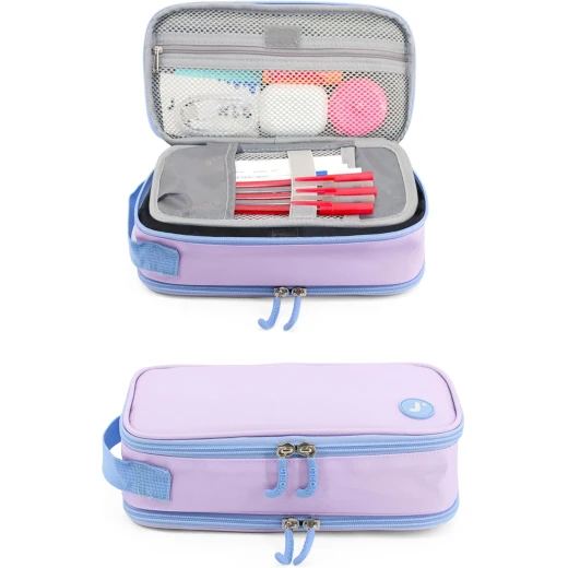 J World New York Doodle Pencil Case Purple | Large-Capacity Pouch with Handle Strap - J world - Image 5