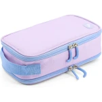 J World New York Doodle Pencil Case Purple | Large-Capacity Pouch with Handle Strap - J world