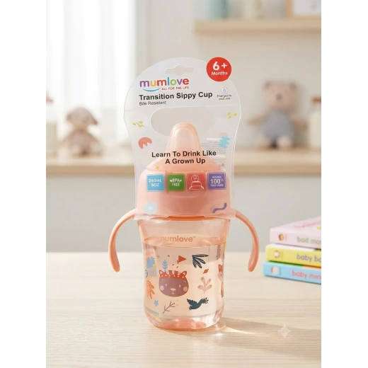 MumLove 240ml Sippy Cup for Babies 6+ Months, Transition Cup with Lid & Bite-Resistant Silicone Spout, BPA-Free Plastic, Leak-Resistant & Dishwasher Safe MumLove 240ml Sippy Cup for Babies 6+ Months, Transition Cup with Lid & Bite-Resistant Silicone Spout, BPA-Free Plastic, Leak-Resistant & Dishwasher Safe