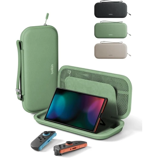 Belkin Nintendo Switch 2 Travel Case, Hard Shell Portable Carrying Bag with Soft Interior, AirTag Holder, 12 Game Card Storage, Water & Scratch Resistant Belkin Nintendo Switch 2 Travel Case, Hard Shell Portable Carrying Bag with Soft Interior, AirTag Holder, 12 Game Card Storage, Water & Scratch Resistant