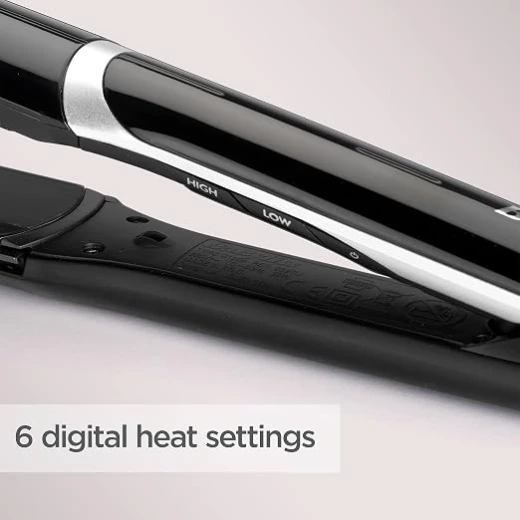 بيبي ليس Sleek Control Wide ST397E مكواة فرد شعر عريضة، أسود، ألواح سيراميك، تصميم احترافي لتصفيف الشعر - بيبي ليس - Image 4