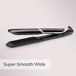 بيبي ليس Sleek Control Wide ST397E مكواة فرد شعر عريضة، أسود، ألواح سيراميك، تصميم احترافي لتصفيف الشعر