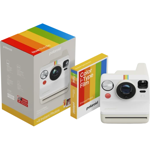 بولارويد Now الجيل الثالث Pebble White كاميرا فورية مع فيلم ملون 8 صور، تركيز تلقائي، تعريض مزدوج، مؤقت ذاتي، USB-C، أبيض بولارويد Now الجيل الثالث Pebble White كاميرا فورية مع فيلم ملون 8 صور، تركيز تلقائي، تعريض مزدوج، مؤقت ذاتي، USB-C، أبيض