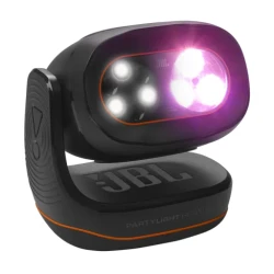 JBL PartyLight Beam جهاز إسقاط إضاءة RGB LED للحفلات، إضاءة 20 واط، تغطية حتى 40م²، مزامنة مع PartyBox، Auracast، تحكم بالتطبيق