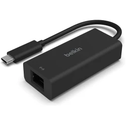 Belkin USB-C to 2.5Gb Ethernet Adapter, 2500Mbps High-Speed Wired Network Adapter, USB-IF & WWCB Certified, Compatible with MacBook, iPad, Chromebook & Surface