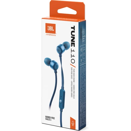 JBL Tune 110 سماعات أذن سلكية داخل الأذن، صوت JBL Pure Bass، محركات 9 مم، ميكروفون مدمج، تحكم بزر واحد، أزرق JBL Tune 110 سماعات أذن سلكية داخل الأذن، صوت JBL Pure Bass، محركات 9 مم، ميكروفون مدمج، تحكم بزر واحد، أزرق