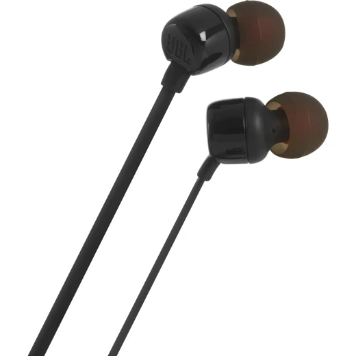 سماعات أذن سلكية داخل الأذن JBL Tune 110، صوت JBL Pure Bass، محركات 9 مم، ميكروفون مدمج، تحكم بزر واحد، أسود - جي بي ال - Image 3