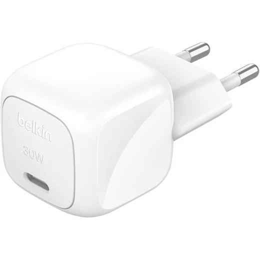 Belkin Compact BoostCharge 30W Mains Charger, USB-C Power Delivery, Fast Charging for iPhone, Samsung Galaxy, iPad, AirPods and Tablets, with 1m USB-C to USB-C Cable, White - Belkin - Image 2