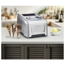 Cuisinart ProFreeze ماكينة صنع الآيس كريم والحلويات المجمدة، سعة 1.5 لتر، ضاغط مدمج، 4 برامج، تحضير خلال 40 دقيقة، فضي