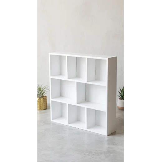 منظم رف ركن القهوة الخشبي المصنوع يدوياً من Handwood – مقاس 50×8×50 سم، تصميم مدمج وأنيق لتنظيم مستلزمات القهوة، وزن تقريبي 2.5–3.5 كجم