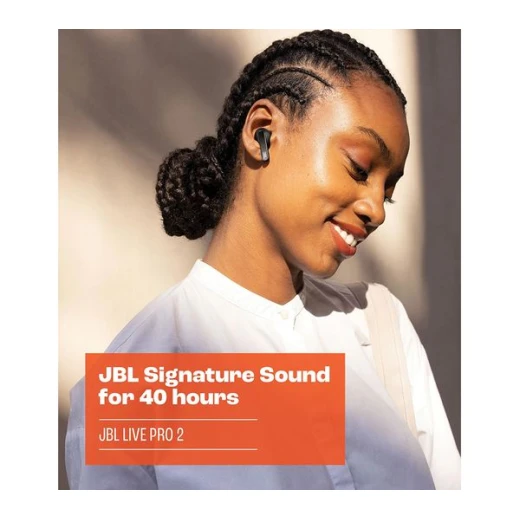 سماعات JBL Live Pro 2 TWS لاسلكية لإلغاء الضوضاء، ANC متكيف، بطارية حتى 40 ساعة، محركات 11 مم، Bluetooth Multipoint، شحن لاسلكي، فضي - جي بي ال - Image 2