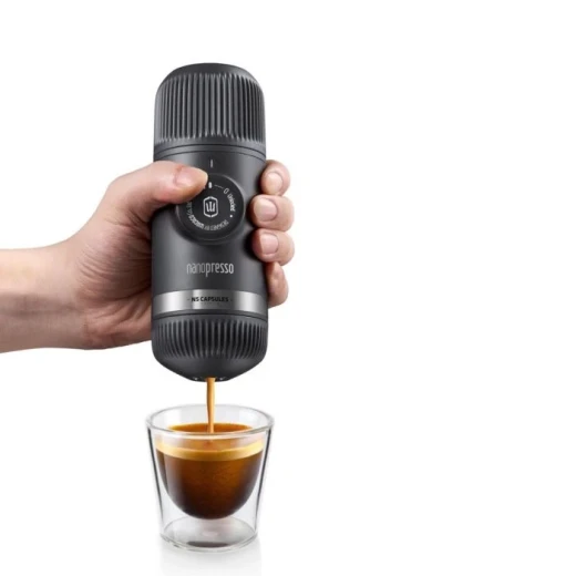 Wacaco Nanopresso Portable Espresso Machine Black with NS Adapter, 18 Bar Pressure, Lightweight 336g Manual Coffee Maker, Ground Coffee & NS Capsules - WACACO - Image 2