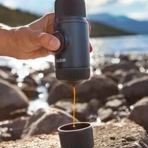 Wacaco Nanopresso Portable Espresso Machine Black with NS Adapter, 18 Bar Pressure, Lightweight 336g Manual Coffee Maker, Ground Coffee & NS Capsules - WACACO - Image 4