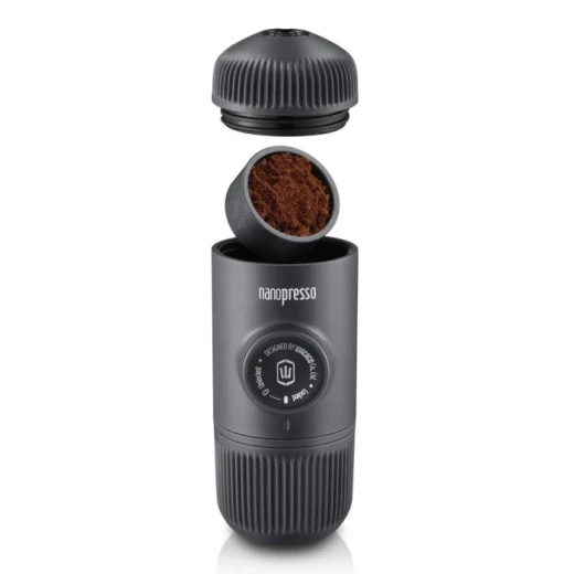 Wacaco Nanopresso Portable Espresso Machine Black with NS Adapter, 18 Bar Pressure, Lightweight 336g Manual Coffee Maker, Ground Coffee & NS Capsules - WACACO - Image 3