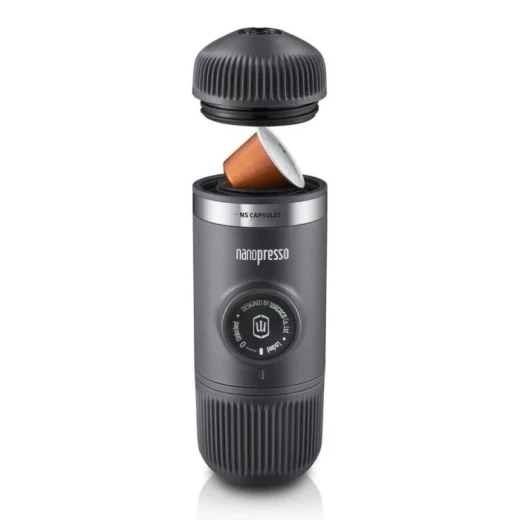 Wacaco Nanopresso Portable Espresso Machine Black with NS Adapter, 18 Bar Pressure, Lightweight 336g Manual Coffee Maker, Ground Coffee & NS Capsules - WACACO - Image 5