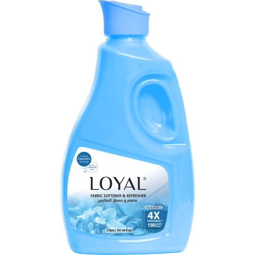 منعم ومعطر الأقمشة Loyal Purple Passion باللون الأزرق 3 لتر، انتعاش 4X وعطر منعش يدوم طويلًا، يكفي حتى 150 غسلة ومناسب لجميع أنواع الأقمشة - لويال