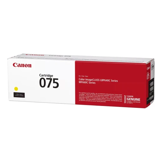 Canon 075 Genuine Yellow Laser Toner Cartridge, Up to 1,300 Pages, High-Quality Colour Printing, Compatible with Canon i-SENSYS Printers
