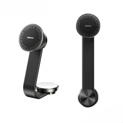 REMAX RM-C41 Magnetic Car Phone Holder Black, 360° Rotation with Flexible Metal Arm, Adhesive Tool-Free Mount, Secure One-Handed Smartphone Holder