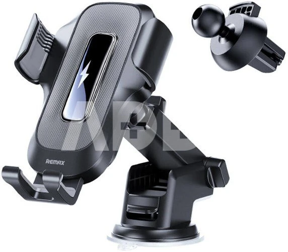 REMAX RM-C31 Electric Car Phone Holder with 15W Wireless Charging, Automatic Lock, 360° Rotation, Compatible with 4–6.5 Inch Smartphones, Black - Remax