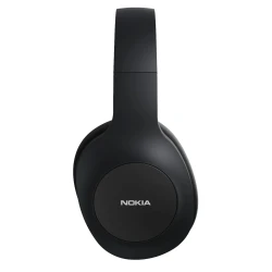 سماعات Nokia Essential E1200 اللاسلكية، بلوتوث، بطارية تصل إلى 40 ساعة تشغيل، تصميم خفيف وقابل للطي، وسائد مريحة، منفذ 3.5 مم، أسود