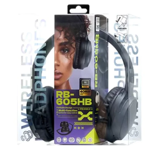 REMAX RB-605HB Wireless Headphones, Bluetooth 5.4, HiFi High-Fidelity Sound, Up to 66H Battery, 40mm Drivers, Foldable Design, Wired & Wireless - Remax - Image 2