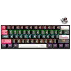 لوحة مفاتيح ألعاب ONIKUMA G55 ميكانيكية سلكية USB بإضاءة RGB قابلة للتخصيص، أغطية مفاتيح قابلة للاستبدال، تصميم متين، لون أسود