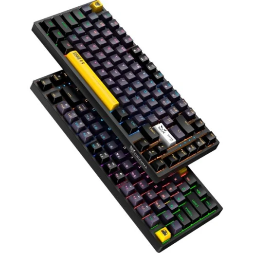 لوحة مفاتيح ألعاب ميكانيكية ONIKUMA G58 سلكية USB بإضاءة RGB قابلة للتخصيص، أغطية مفاتيح مطفية، تصميم مريح، متوافقة مع الكمبيوتر واللابتوب، أسود - أونيكوما - Image 3