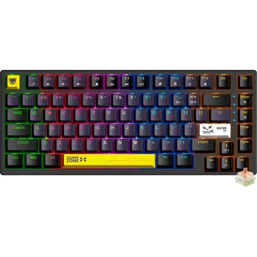 لوحة مفاتيح ألعاب ميكانيكية ONIKUMA G58 سلكية USB بإضاءة RGB قابلة للتخصيص، أغطية مفاتيح مطفية، تصميم مريح، متوافقة مع الكمبيوتر واللابتوب، أسود - أونيكوما - Image 2