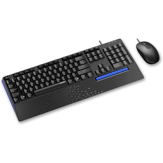 RAPOO NX2000 Wired USB Keyboard and Optical Mouse Combo, Arabic Layout, Comfortable Keyboard, Precise Mouse, Sleek Design, Black for PC & Office - RAPOO - Image 2
