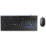 RAPOO NX2000 Wired USB Keyboard and Optical Mouse Combo, Arabic Layout, Comfortable Keyboard, Precise Mouse, Sleek Design, Black for PC & Office - RAPOO