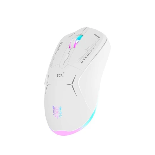 Onikuma CW917 Okami Wireless Gaming Mouse White, Up to 4800DPI, 7 Buttons, RGB Lighting, 400mAh Battery, 2.4G USB, Ergonomic Design - Onikuma - Image 2