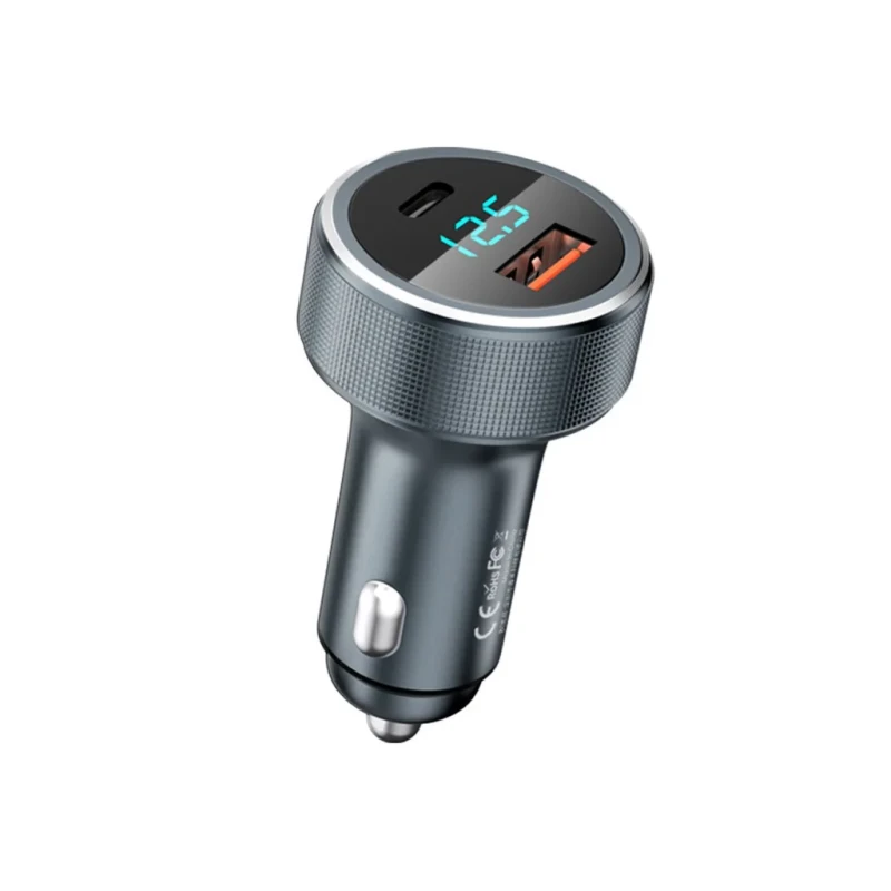 شاحن سيارة ريماكس Salo RCC215 ثنائي المنافذ USB وUSB-C بقدرة 58.5W مع PD وQuick Charge للشحن السريع - ريماكس