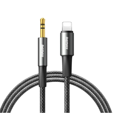 محول صوت ريماكس C25 من Lightning إلى 3.5mm Jack بطول 1.2 متر بتصميم مضفر وجودة صوت عالية للآيفون والآيباد باللون الأسود محول صوت ريماكس C25 من Lightning إلى 3.5mm Jack بطول 1.2 متر بتصميم مضفر وجودة صوت عالية للآيفون والآيباد باللون الأسود