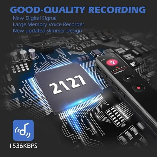 Remax RP3 Portable Digital Voice Recorder with 16GB Storage and Noise Reduction for Clear High-Quality Audio Recording, Black - Remax - Image 3