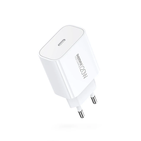 شاحن حائط ريماكس Kiddy Series RP-U133 بقدرة 20 واط USB Type-C PD وPPS للشحن السريع مع قابس EU باللون الأبيض - ريماكس