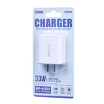 Remax Kiddy Series RP-U122 33W USB & USB-C Fast Wall Charger with Dual Ports, Safety Protection and EU Plug, Compact White Design - Remax